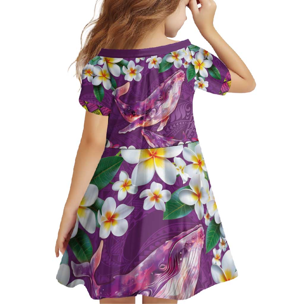 Hawaiian Plumeria and Humpback Whales Family Matching Tank Maxi Dress and Hawaiian Shirt Polynerian Art Tattoo-Mauve Color