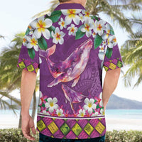 Hawaiian Plumeria and Humpback Whales Hawaiian Shirt Polynerian Art Tattoo-Mauve Color LT03 - Polynesian Pride