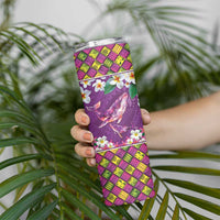 Hawaiian Plumeria and Humpback Whales Skinny Tumbler Polynerian Art Tattoo-Mauve Color LT03 - Polynesian Pride