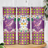 Hawaiian Plumeria and Humpback Whales Skinny Tumbler Polynerian Art Tattoo-Mauve Color LT03 - Polynesian Pride