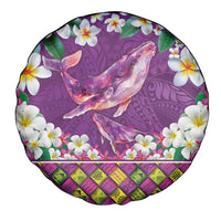 Hawaiian Plumeria and Humpback Whales Spare Tire Cover Polynerian Art Tattoo-Mauve Color LT03 - Polynesian Pride