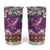 Hawaiian Plumeria and Humpback Whales Tumbler Cup Polynerian Art Tattoo-Mauve Color