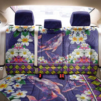 Hawaiian Plumeria and Humpback Whales Back Car Seat Cover Polynerian Art Tattoo-Navy Color LT03 - Polynesian Pride