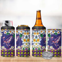 Hawaiian Plumeria and Humpback Whales 4 in 1 Can Cooler Tumbler Polynerian Art Tattoo-Navy Color LT03 - Polynesian Pride