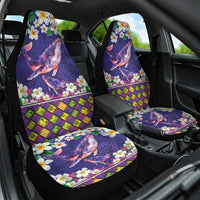 Hawaiian Plumeria and Humpback Whales Car Seat Cover Polynerian Art Tattoo-Navy Color LT03 One Size Navy - Polynesian Pride