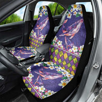 Hawaiian Plumeria and Humpback Whales Car Seat Cover Polynerian Art Tattoo-Navy Color LT03 - Polynesian Pride