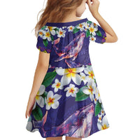 Hawaiian Plumeria and Humpback Whales Family Matching Mermaid Dress and Hawaiian Shirt Polynerian Art Tattoo-Navy Color LT03 - Polynesian Pride