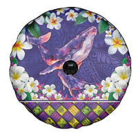 Hawaiian Plumeria and Humpback Whales Spare Tire Cover Polynerian Art Tattoo-Navy Color LT03 - Polynesian Pride