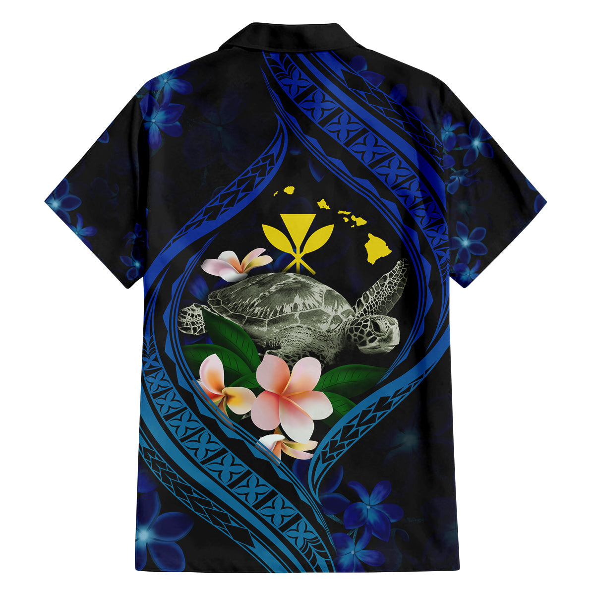 Hawaii Turtle Plumeria Flower Fanciful Family Matching Off Shoulder Short Dress and Hawaiian Shirt LT03 - Polynesian Pride