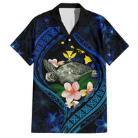 Hawaii Turtle Plumeria Flower Fanciful Family Matching Short Sleeve Bodycon Dress and Hawaiian Shirt LT03 Dad's Shirt - Short Sleeve Black - Polynesian Pride