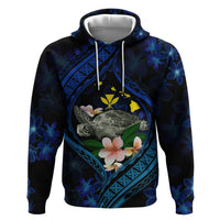 Hawaii Turtle Plumeria Flower Fanciful Hoodie