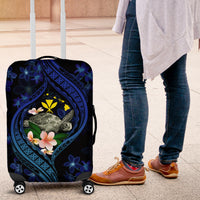 Hawaii Turtle Plumeria Flower Fanciful Luggage Cover LT03 Black - Polynesian Pride
