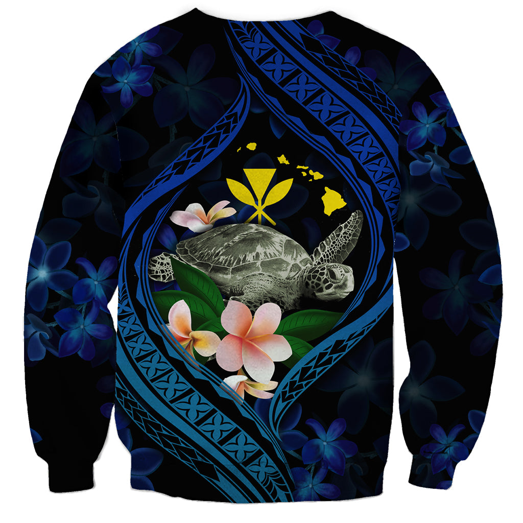 Hawaii Turtle Plumeria Flower Fanciful Sweatshirt