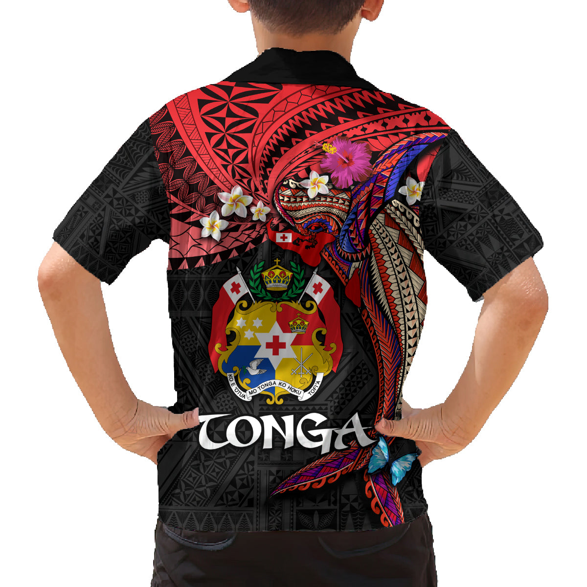 Tonga Emancipation Day Family Matching Long Sleeve Bodycon Dress and Hawaiian Shirt Ngatu Humpback Whale Polynesian Flower LT03 - Polynesian Pride