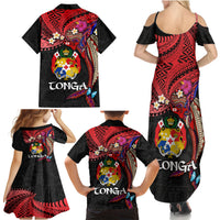 Tonga Emancipation Day Family Matching Summer Maxi Dress and Hawaiian Shirt Ngatu Humpback Whale Polynesian Flower LT03 - Polynesian Pride