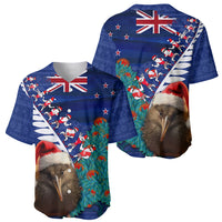New Zealand Christmas Baseball Jersey Kiwi Bird Santa and Silver Fern Funny Haka Dance LT03 - Polynesian Pride