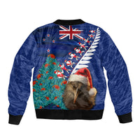 New Zealand Christmas Bomber Jacket Kiwi Bird Santa and Silver Fern Funny Haka Dance LT03 - Polynesian Pride