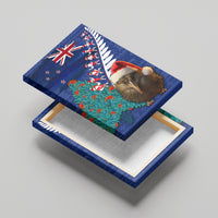 New Zealand Christmas Canvas Wall Art Kiwi Bird Santa and Silver Fern Funny Haka Dance LT03 - Polynesian Pride