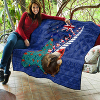 New Zealand Christmas Quilt Kiwi Bird Santa and Silver Fern Funny Haka Dance LT03 - Polynesian Pride