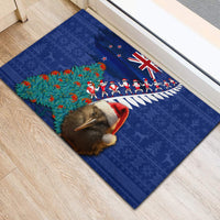 New Zealand Christmas Rubber Doormat Kiwi Bird Santa and Silver Fern Funny Haka Dance LT03 - Polynesian Pride