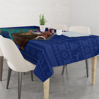 New Zealand Christmas Tablecloth Kiwi Bird Santa and Silver Fern Funny Haka Dance LT03 - Polynesian Pride