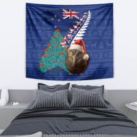 New Zealand Christmas Tapestry Kiwi Bird Santa and Silver Fern Funny Haka Dance LT03 - Polynesian Pride