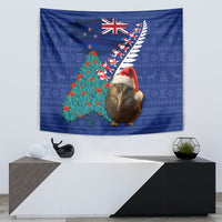 New Zealand Christmas Tapestry Kiwi Bird Santa and Silver Fern Funny Haka Dance LT03 - Polynesian Pride