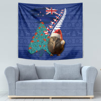 New Zealand Christmas Tapestry Kiwi Bird Santa and Silver Fern Funny Haka Dance LT03 - Polynesian Pride