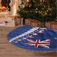 New Zealand Christmas Tree Skirt Kiwi Bird Santa and Silver Fern Funny Haka Dance LT03 - Polynesian Pride