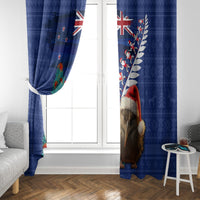 New Zealand Christmas Window Curtain Kiwi Bird Santa and Silver Fern Funny Haka Dance LT03 - Polynesian Pride