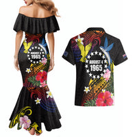 Cook Islands Independence Day Couples Matching Mermaid Dress and Hawaiian Shirt Maroro and Kakaia with Hibiscus Flower Polynesian Pattern LT03 - Polynesian Pride