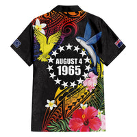 Cook Islands Independence Day Family Matching Long Sleeve Bodycon Dress and Hawaiian Shirt Maroro and Kakaia with Hibiscus Flower Polynesian Pattern LT03 - Polynesian Pride