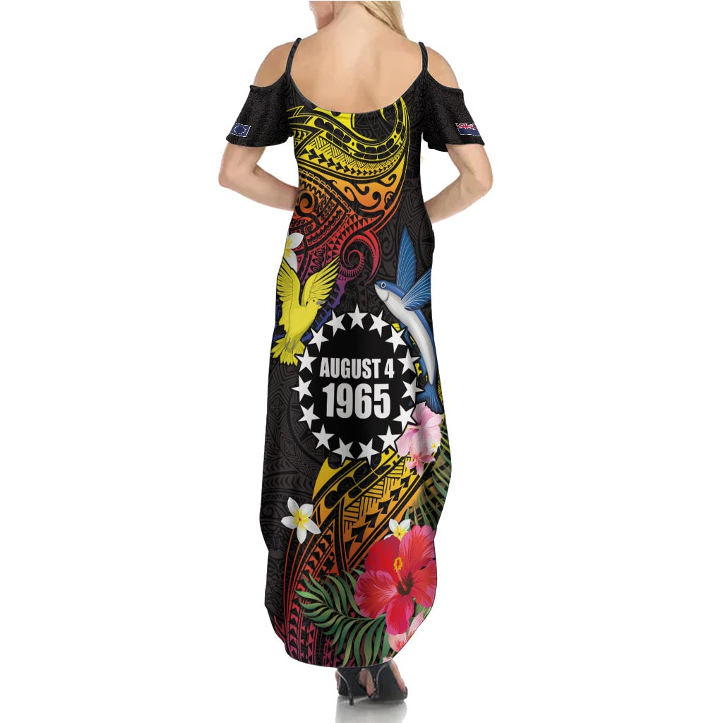 Cook Islands Independence Day Family Matching Summer Maxi Dress and Hawaiian Shirt Maroro and Kakaia with Hibiscus Flower Polynesian Pattern LT03 - Polynesian Pride