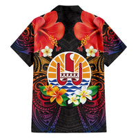 French Polynesia Bastille Day Family Matching Off Shoulder Maxi Dress and Hawaiian Shirt Tiare Flower and National Seal Polynesian Pattern LT03 - Polynesian Pride