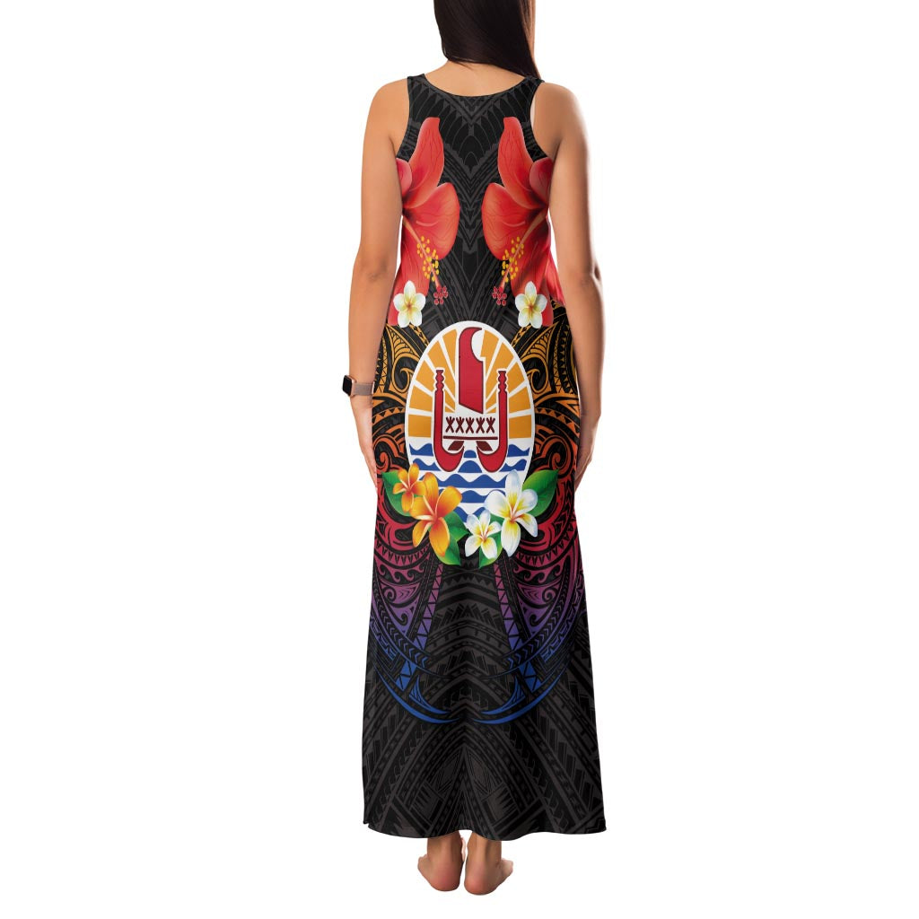 French Polynesia Bastille Day Family Matching Tank Maxi Dress and Hawaiian Shirt Tiare Flower and National Seal Polynesian Pattern LT03 - Polynesian Pride