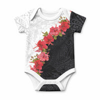 Hawaii Red Hibiscus Flowers Baby Onesie