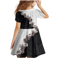 Hawaii Grayscale Hibiscus Flowers Family Matching Mermaid Dress and Hawaiian Shirt Polynesian Pattern With Half Black White Version LT03 - Polynesian Pride