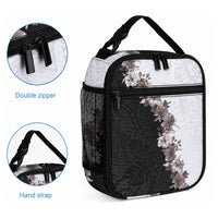 Hawaii Grayscale Hibiscus Flowers Lunch Bag
