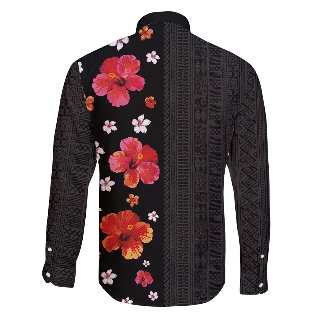 Hawaii Hibiscus and Plumeria Flowers Family Matching Tank Maxi Dress and Hawaiian Shirt Tapa Tribal Pattern Half Style Colorful Mode