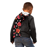 Hawaii Hibiscus and Plumeria Flowers Kid Hoodie Tapa Tribal Pattern Half Style Colorful Mode LT03 - Polynesian Pride