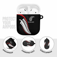New Zealand Rugby AirPods Case Sporty Silver Fern Shape with Maori Tattoos LT03 - Polynesian Pride