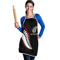 New Zealand Rugby Apron Sporty Silver Fern Shape with Maori Tattoos LT03 - Polynesian Pride