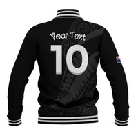 New Zealand Rugby Custom Baseball Jacket Sporty Silver Fern Shape with Maori Tattoos LT03 - Polynesian Pride