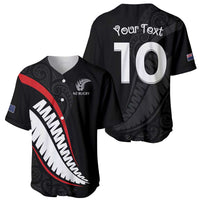 New Zealand Rugby Custom Baseball Jersey Sporty Silver Fern Shape with Maori Tattoos LT03 - Polynesian Pride