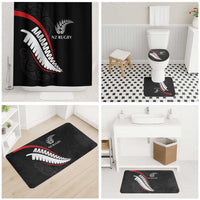 New Zealand Rugby Bathroom Set Sporty Silver Fern Shape with Maori Tattoos LT03 - Polynesian Pride