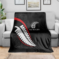 New Zealand Rugby Blanket Sporty Silver Fern Shape with Maori Tattoos LT03 - Polynesian Pride
