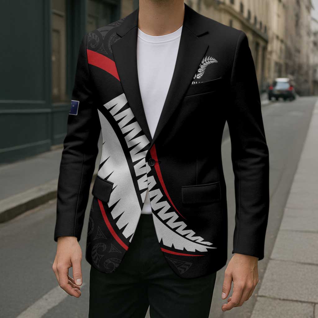 New Zealand Rugby Custom Blazer Sporty Silver Fern Shape with Maori Tattoos LT03 - Polynesian Pride