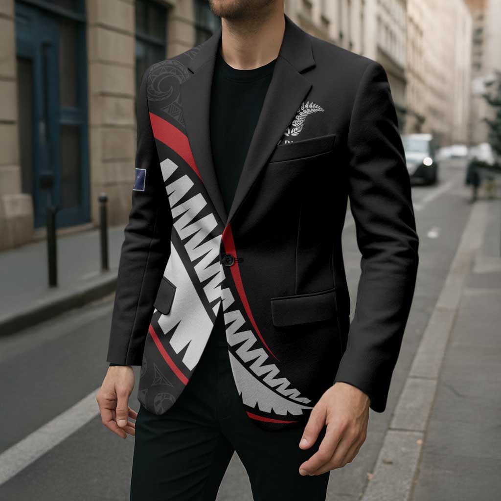 New Zealand Rugby Custom Blazer Sporty Silver Fern Shape with Maori Tattoos LT03 - Polynesian Pride