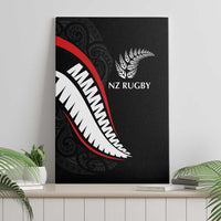 New Zealand Rugby Canvas Wall Art Sporty Silver Fern Shape with Maori Tattoos LT03 - Polynesian Pride