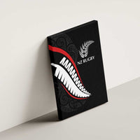 New Zealand Rugby Canvas Wall Art Sporty Silver Fern Shape with Maori Tattoos LT03 - Polynesian Pride